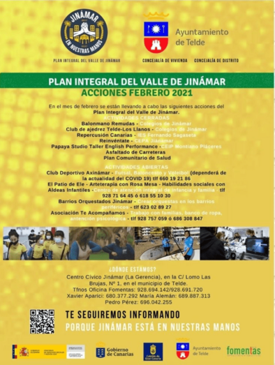 Cartel con la oferta de ocio que propone en Plan Integral de Jinámar / TA